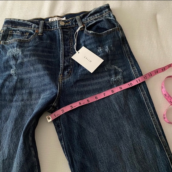 NWT Two Toned Wide Leg Parted Ankle Jeans - Picture 9 of 15